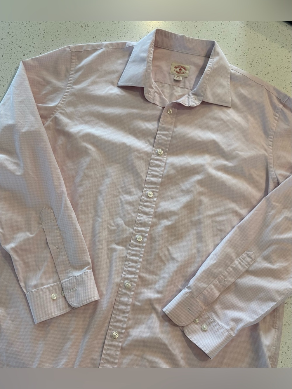 XXL Brooks Brothers Red Fleece Shirt Mens Button Up Madras Plaid Pink White Long